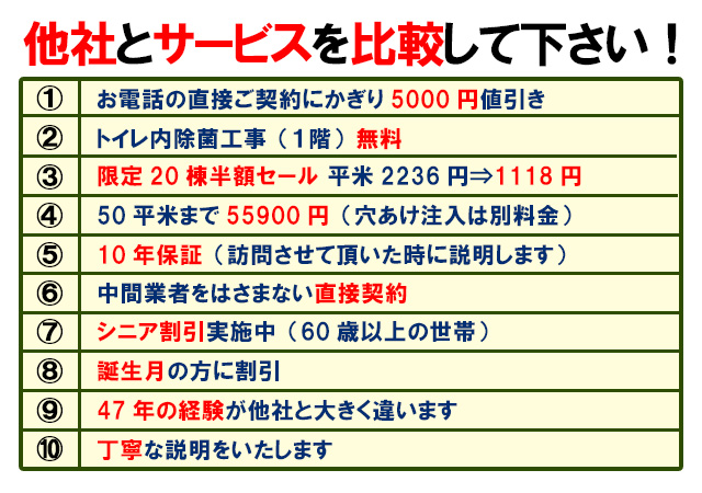 他社とのサービス比較 関西で選ばれる